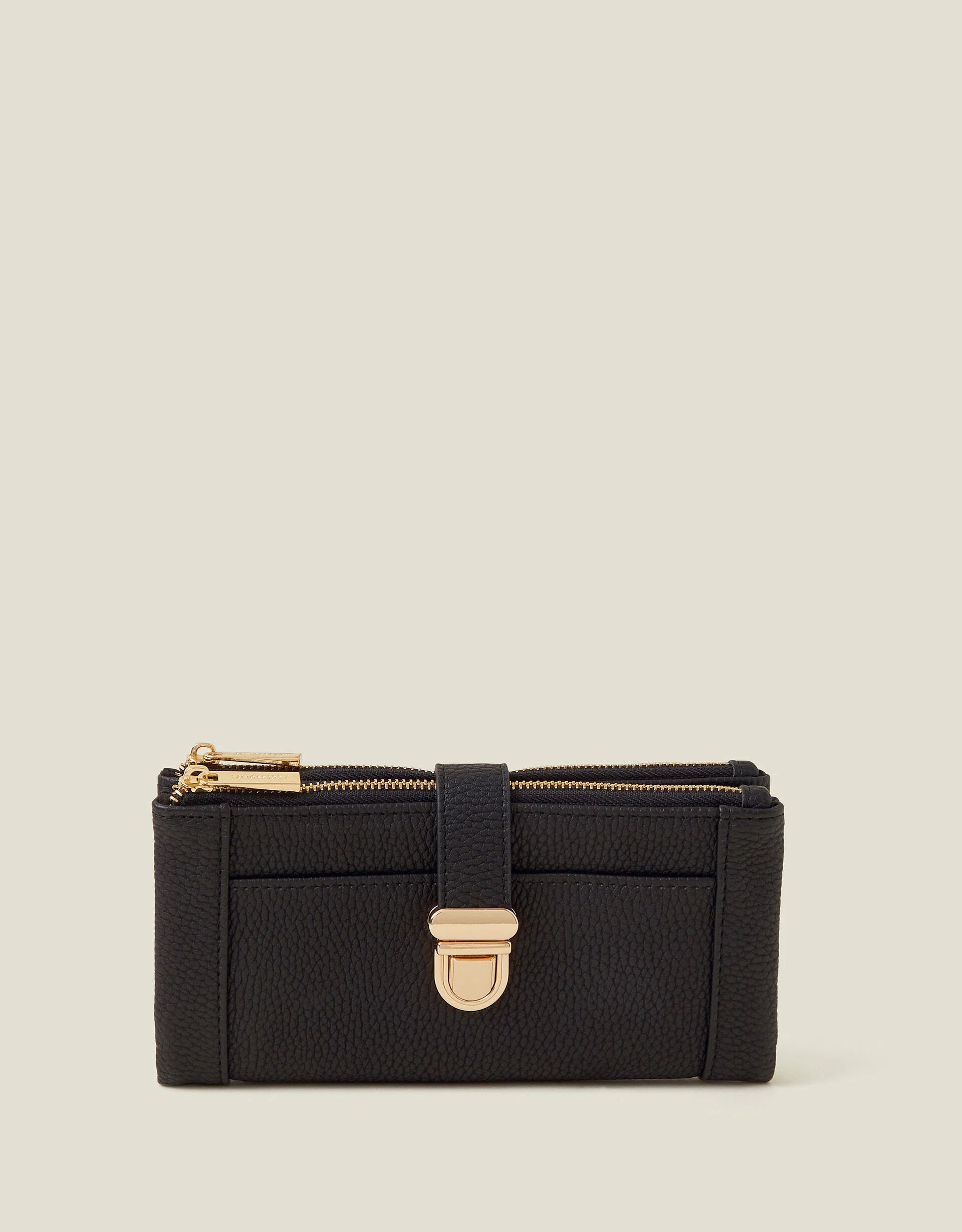 Push Lock Wallet Black