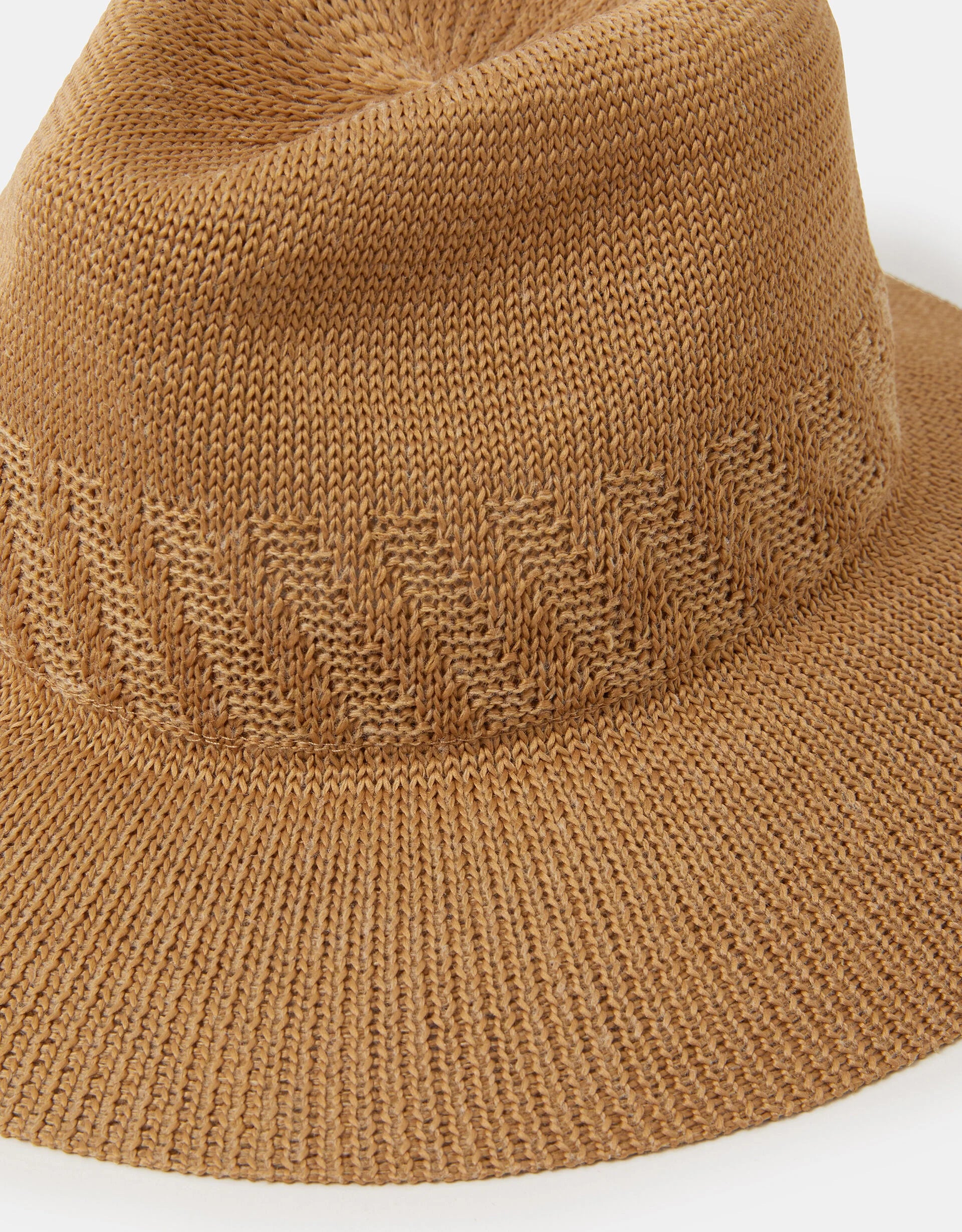 Woven Packable Fedora Hat - Tan