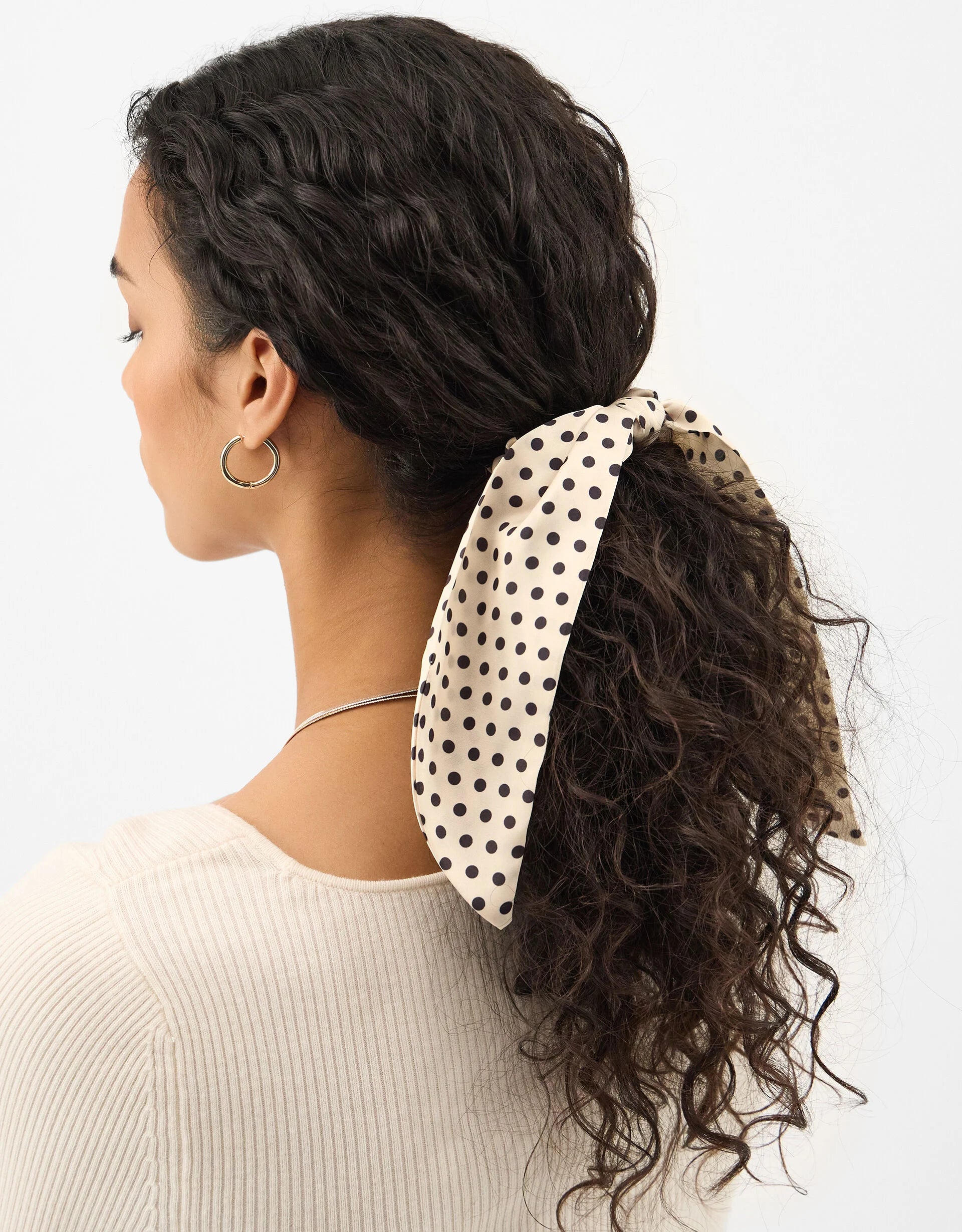 Polka Dot Scarf Hair Scrunchie