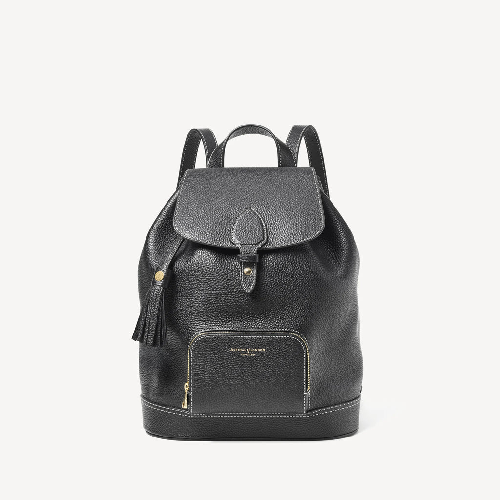 Small Backpack Black Milled Pebble