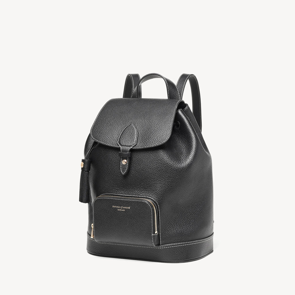 Small Backpack Black Milled Pebble