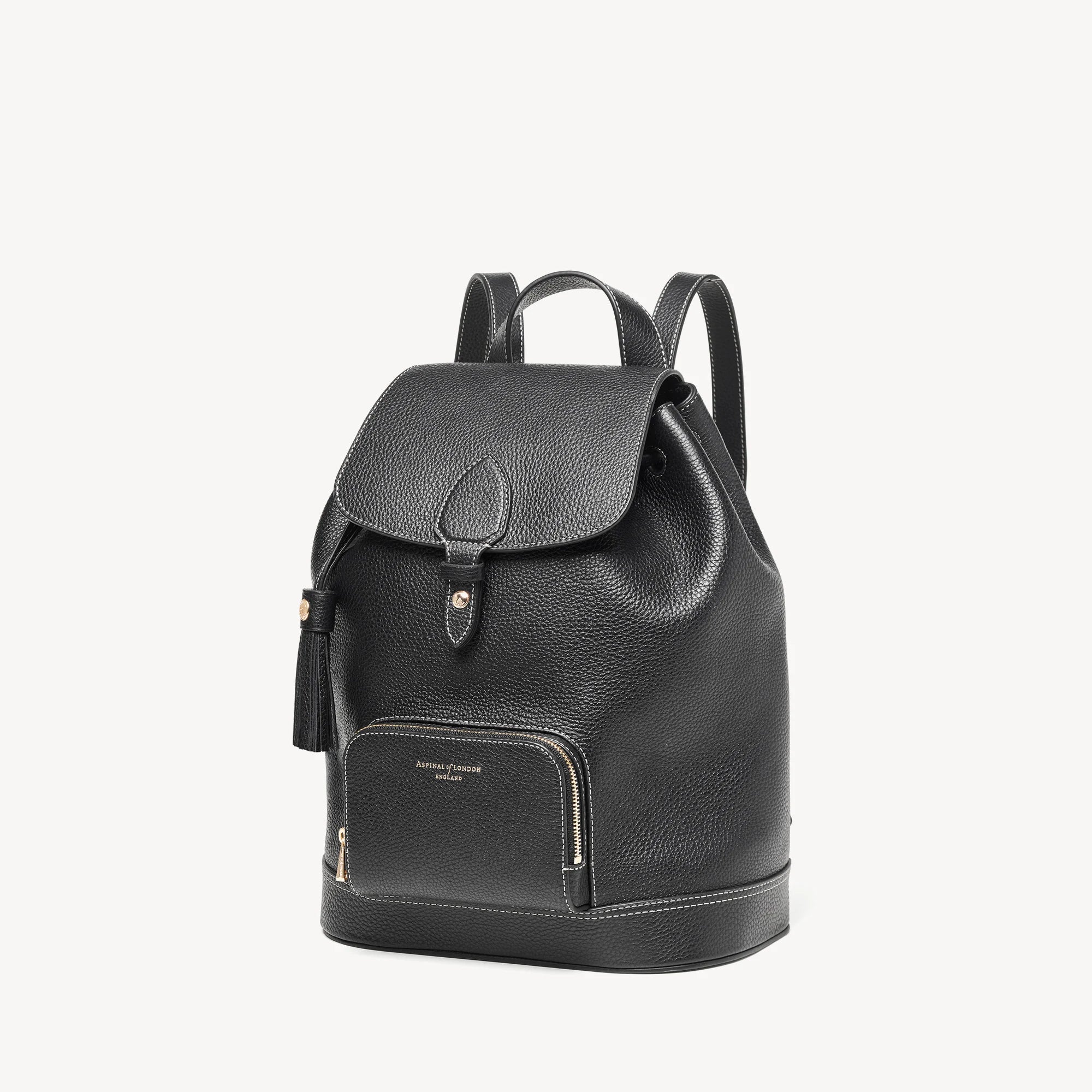 Small Backpack Black Milled Pebble