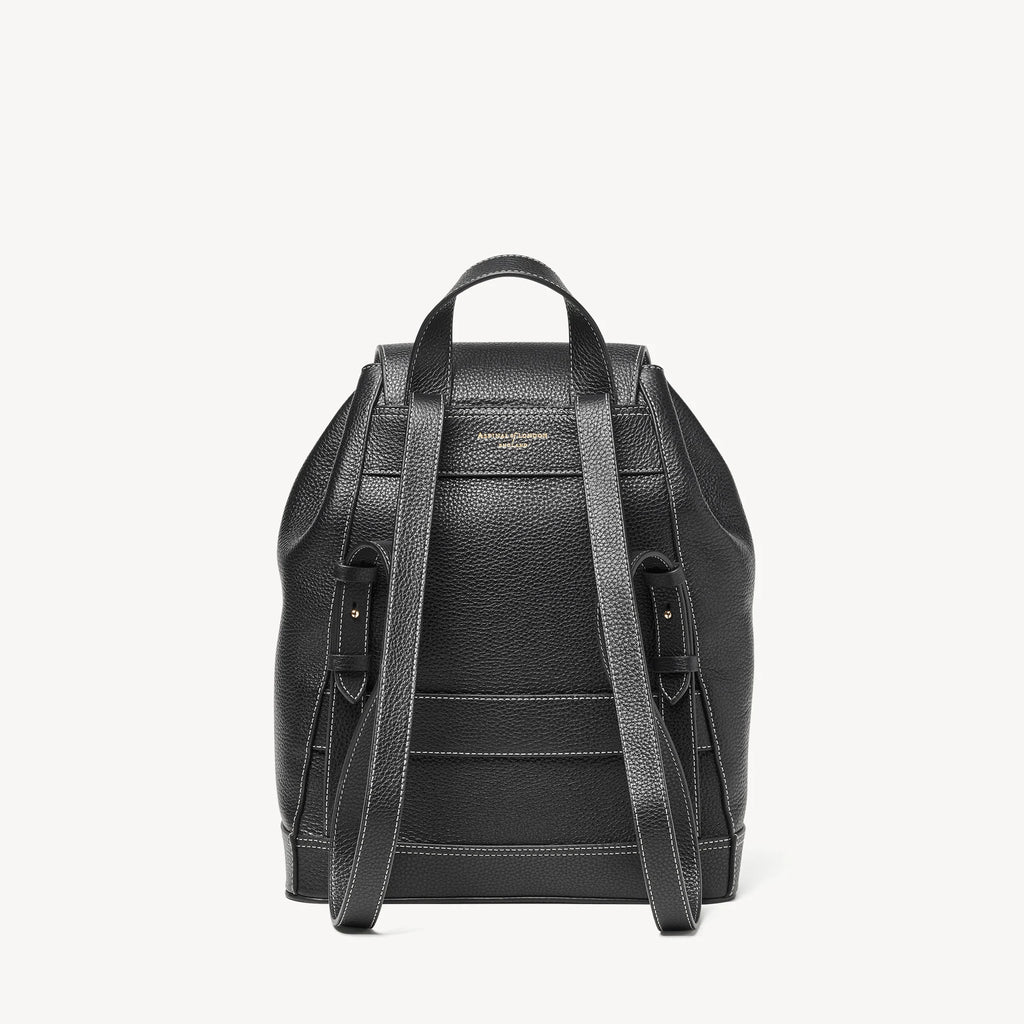 Small Backpack Black Milled Pebble