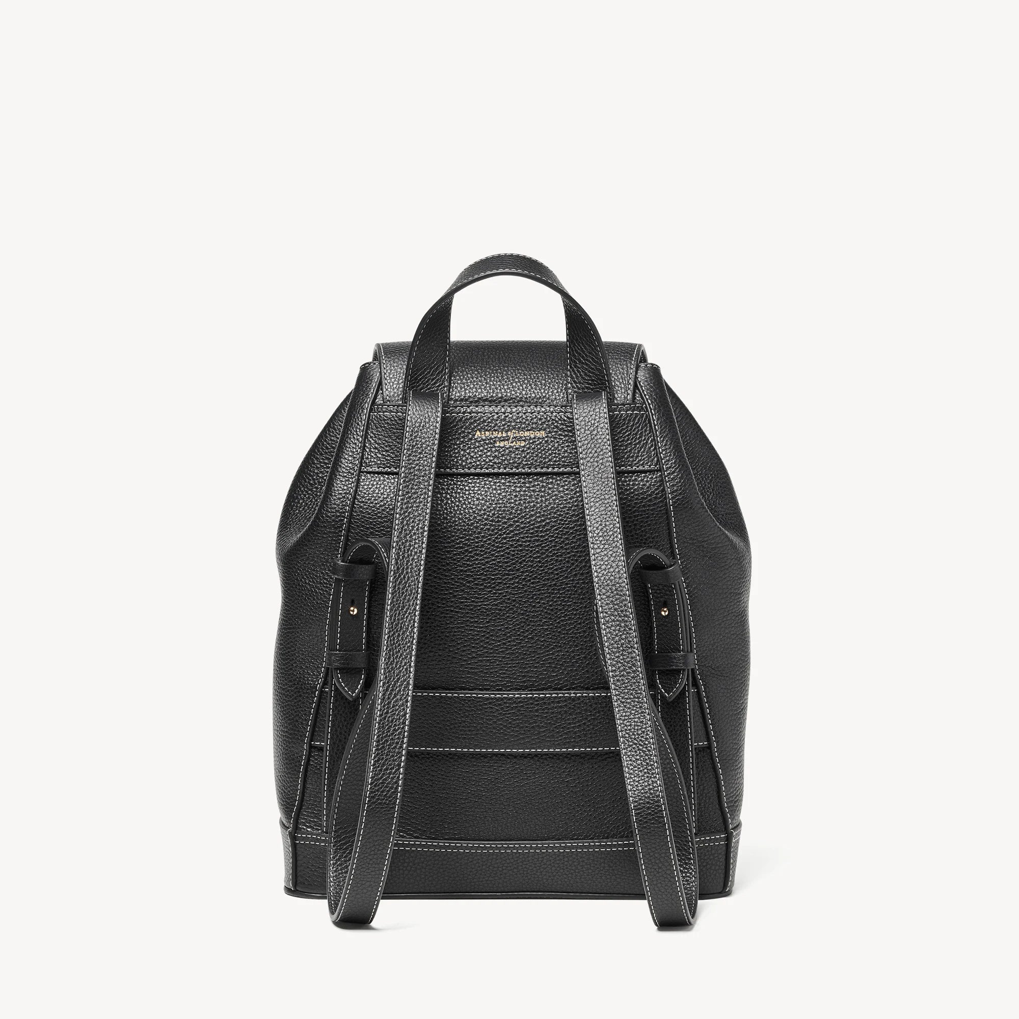 Small Backpack Black Milled Pebble