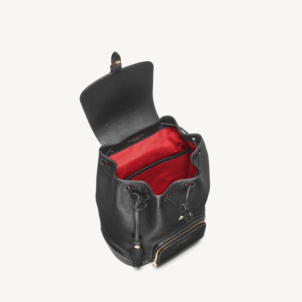 Small Backpack Black Milled Pebble