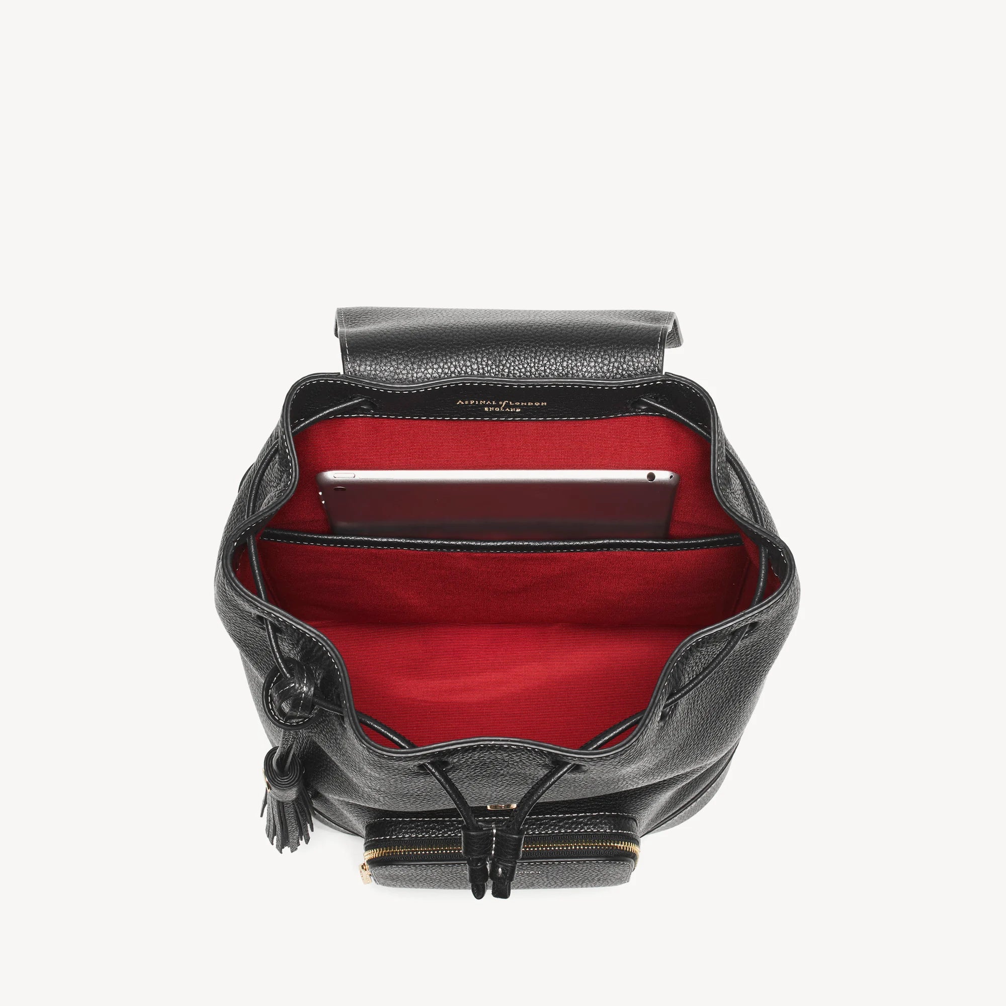 Small Backpack Black Milled Pebble