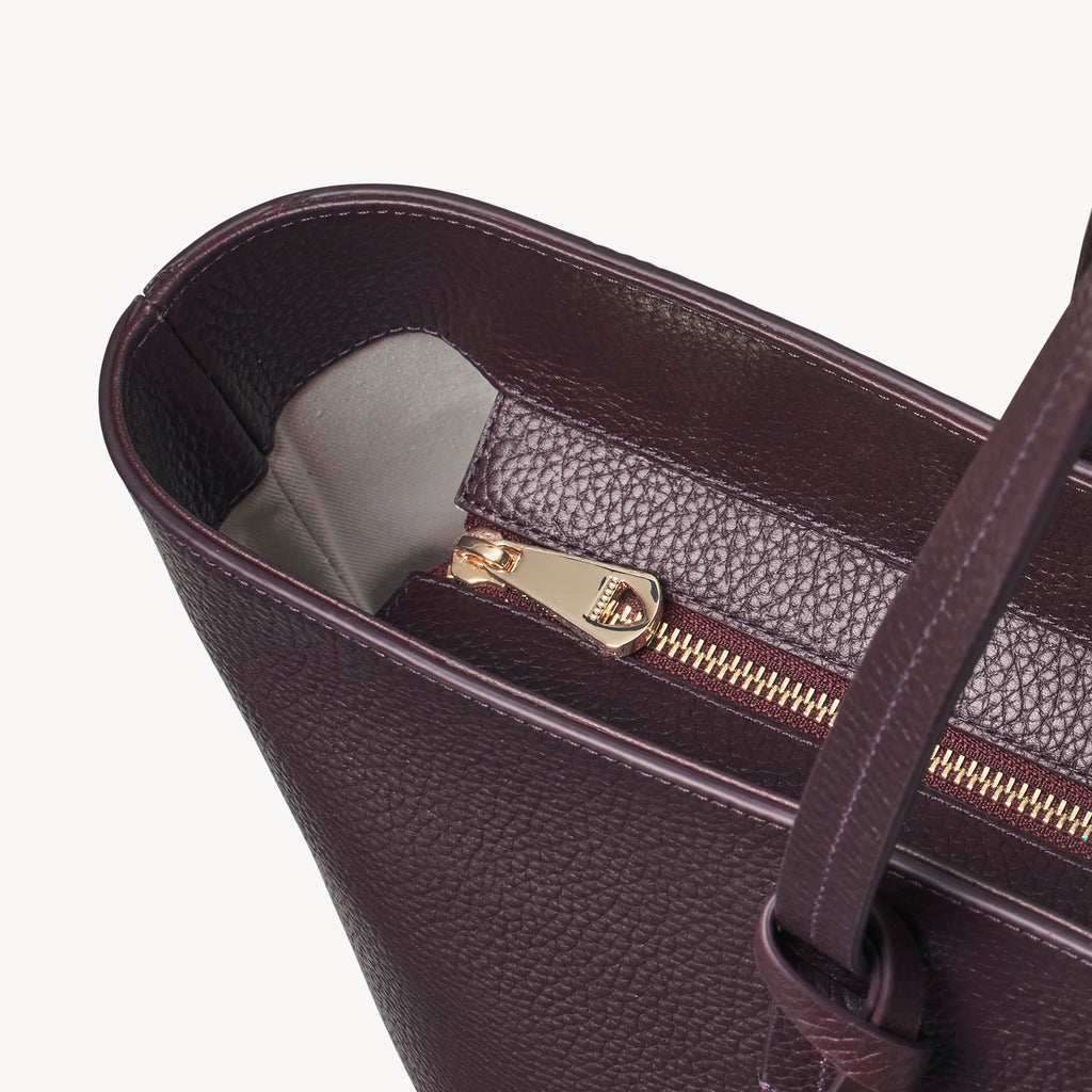 Zipped East West Tote with Shield Charm